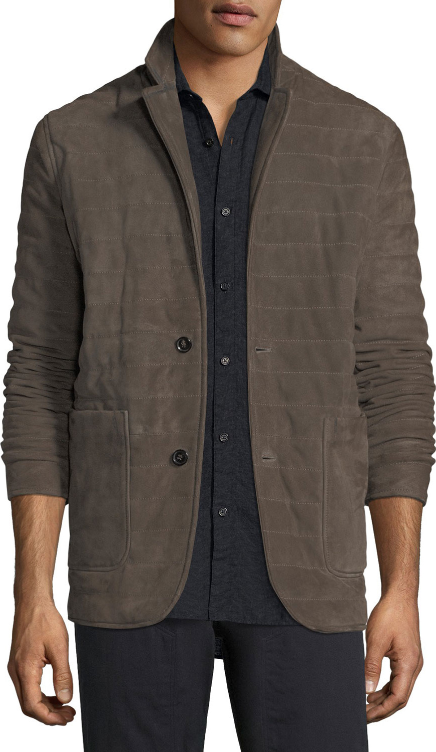 Billy Reid Quilted Suede Blazer
