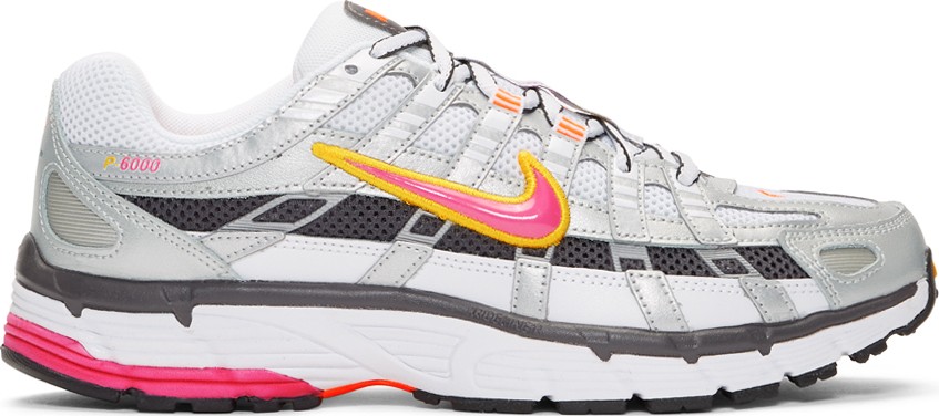 Nike Silver & White P-6000 Sneakers