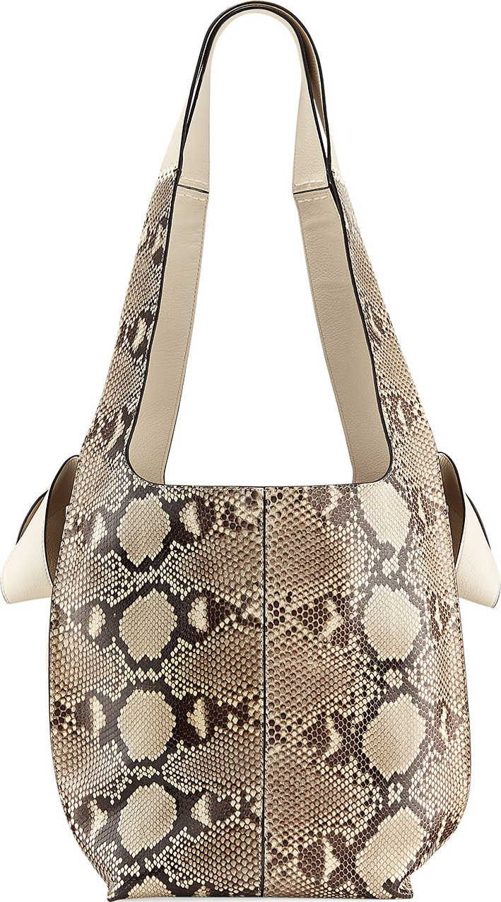 LOEWE Python Two-Tone Hobo Tote Bag