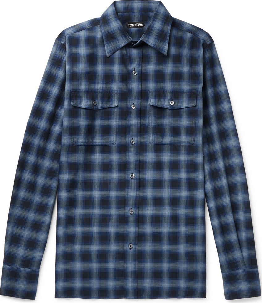 TOM FORD Slim-Fit Checked Cotton Shirt