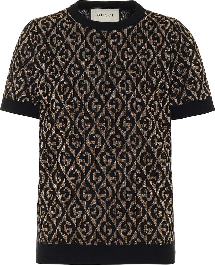 Gucci G wool-blend jacquard top