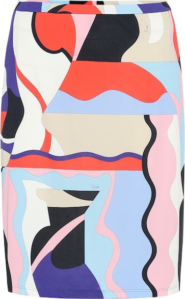 Emilio Pucci Printed silk-blend jersey skirt