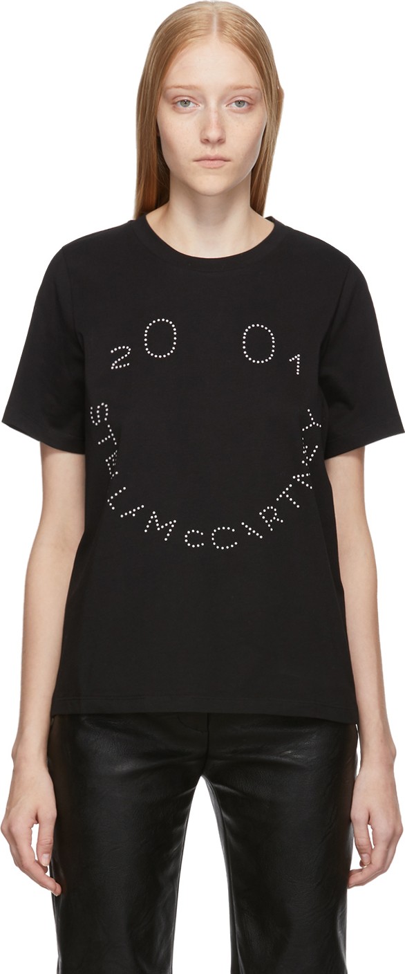 Stella McCartney Black '2001' Happy T-Shirt