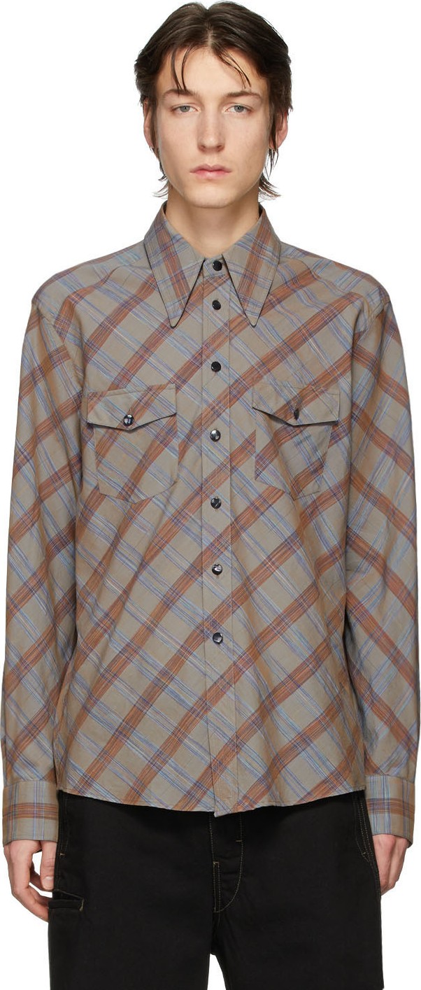 Lemaire Grey Check Wester Shirt