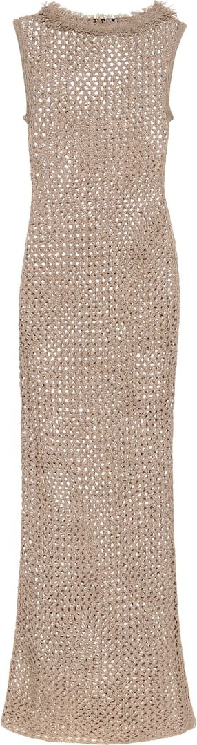 Alanui Dune cotton and silk-knit maxi dress