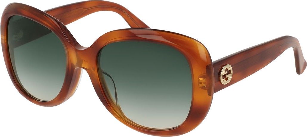 Gucci Universal-Fit Acetate Butterfly Sunglasses, Brown Havana