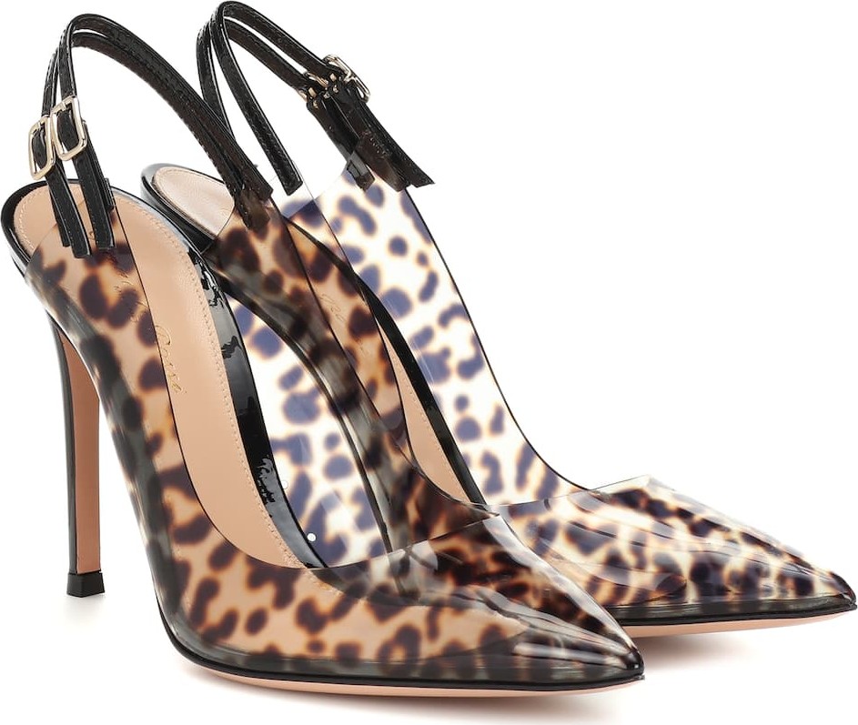Gianvito Rossi Kylie plexi slingback pumps