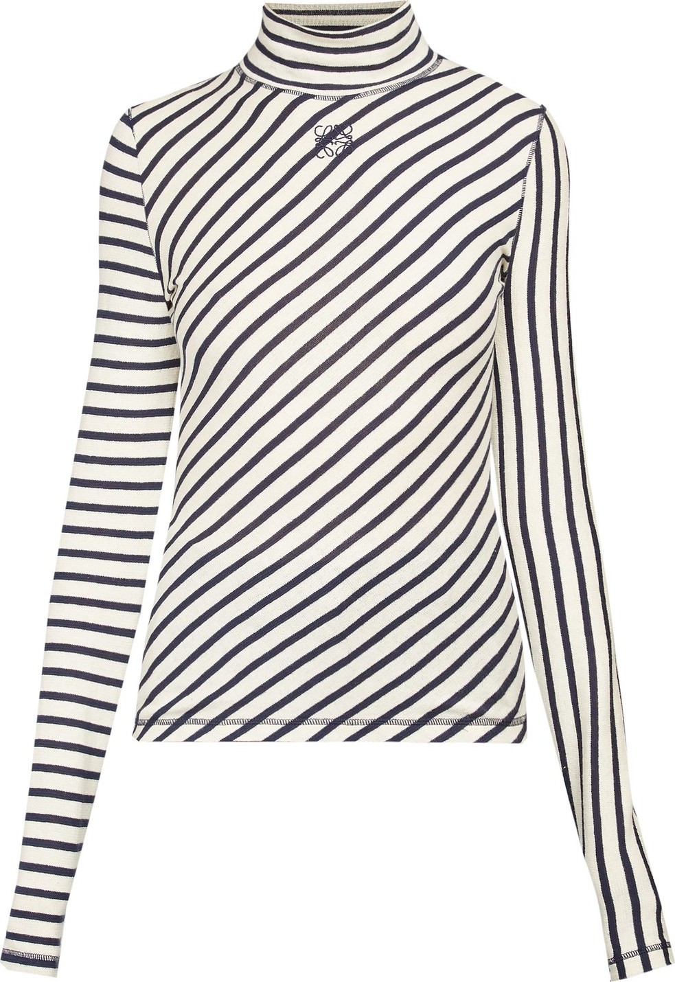 LOEWE Diagonal-striped high-neck jersey sweater