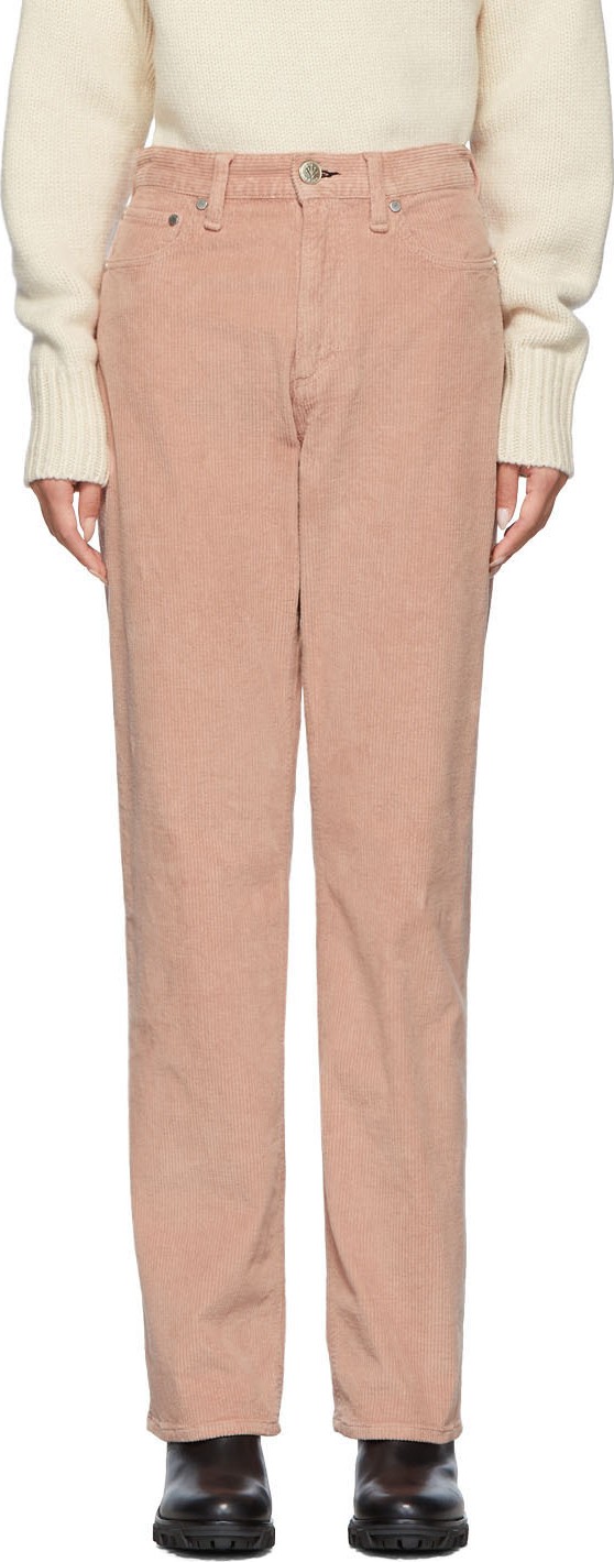 Rag & Bone Pink Corduroy Ruth Super High Rise Trousers