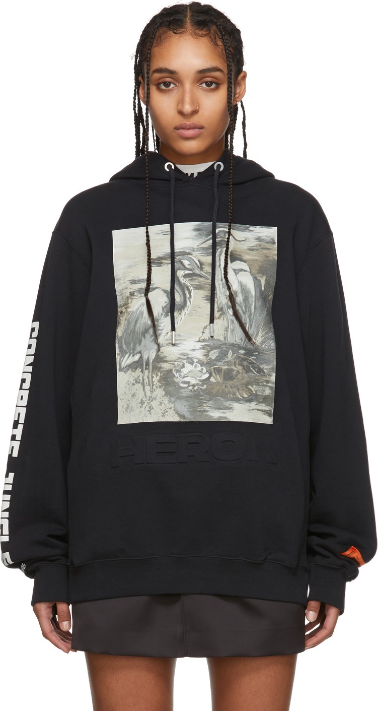 Heron Preston Black Herons Ribs Hoodie