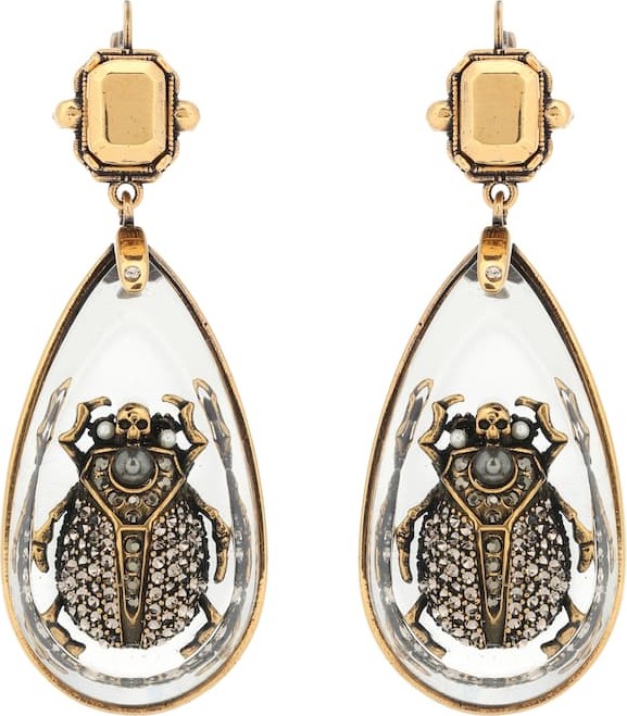 Alexander McQueen Crystal beetle earrings