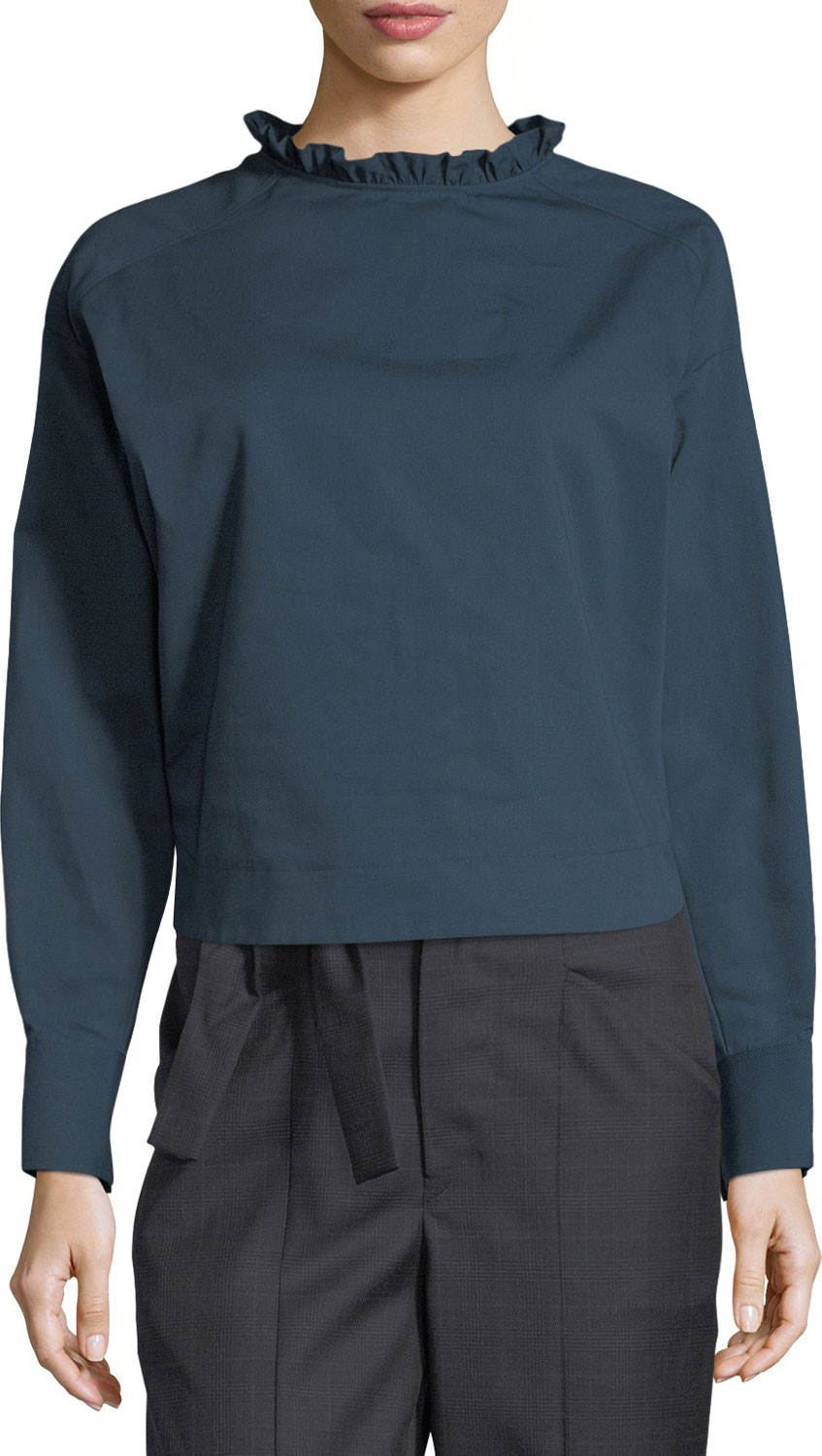 Atlantique Ascoli Fleuret Ruffle-Neck Blouse