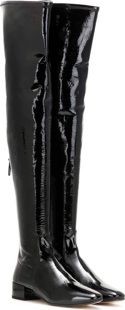 Francesco Russo Leather over-the-knee boots