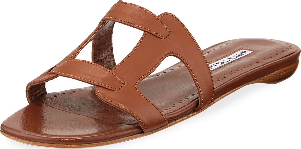 Manolo Blahnik Grella Cutout Leather Sandals