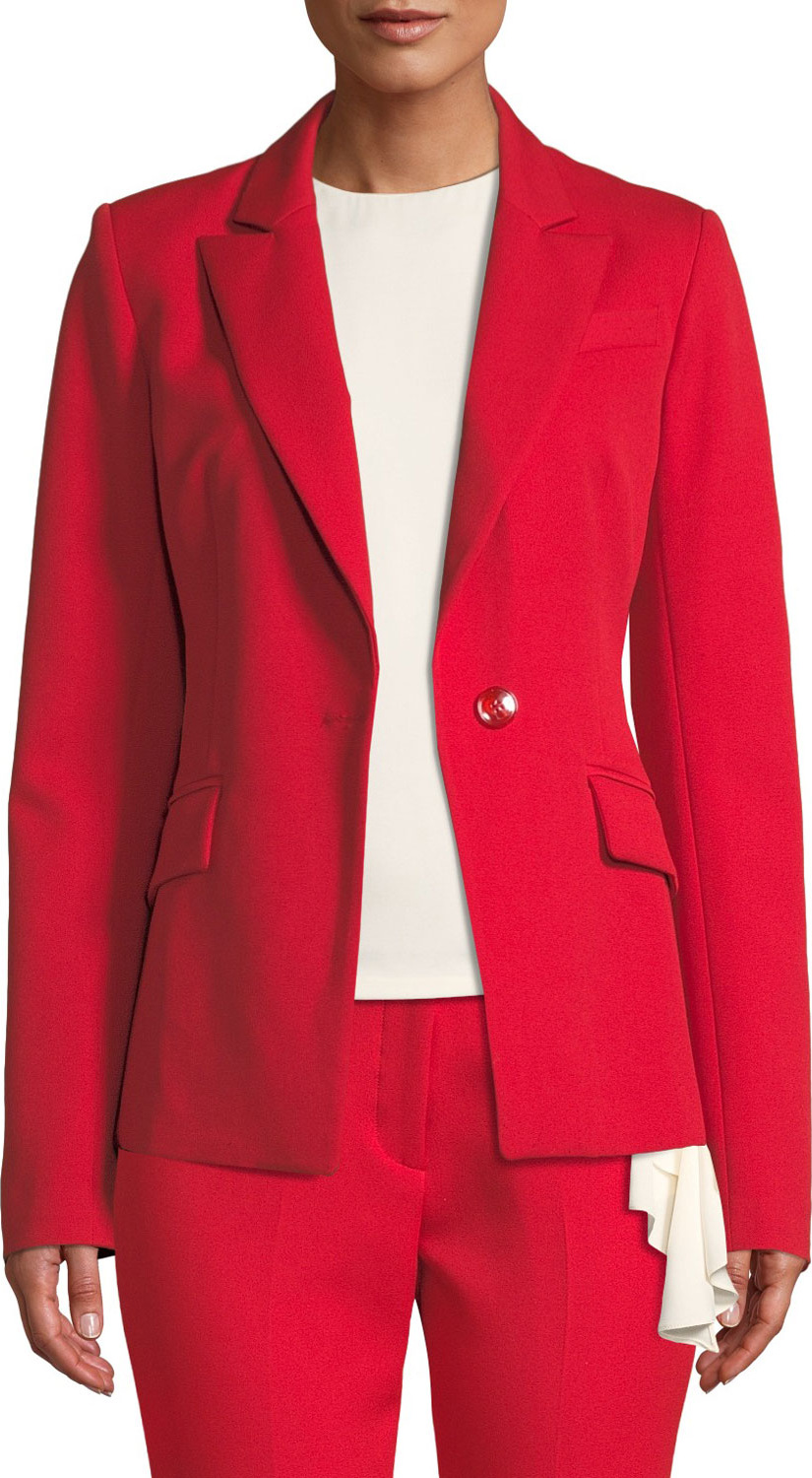 MILLY Fitted One-Button Blazer
