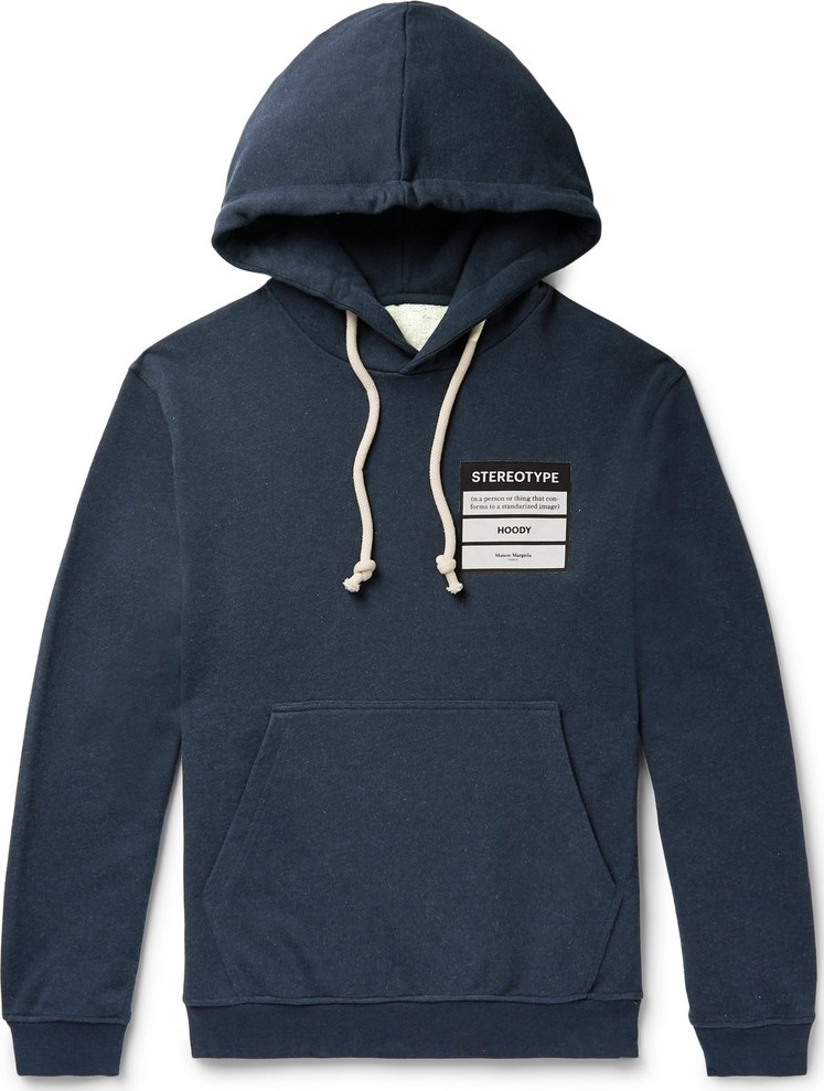 Maison Margiela Appliquéd Loopback Cotton-Jersey Hoodie