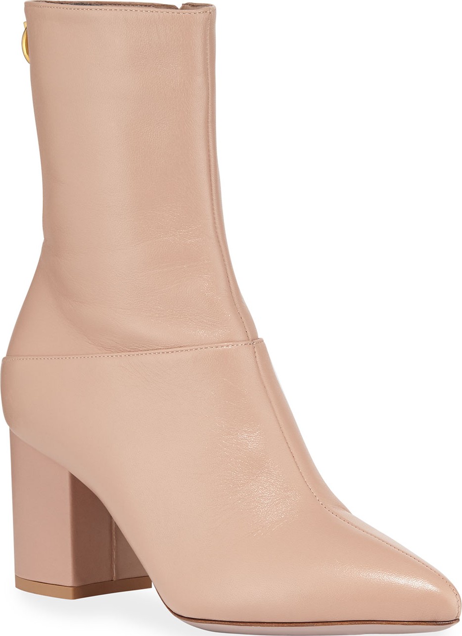 Valentino 70mm Ringstud Leather Booties