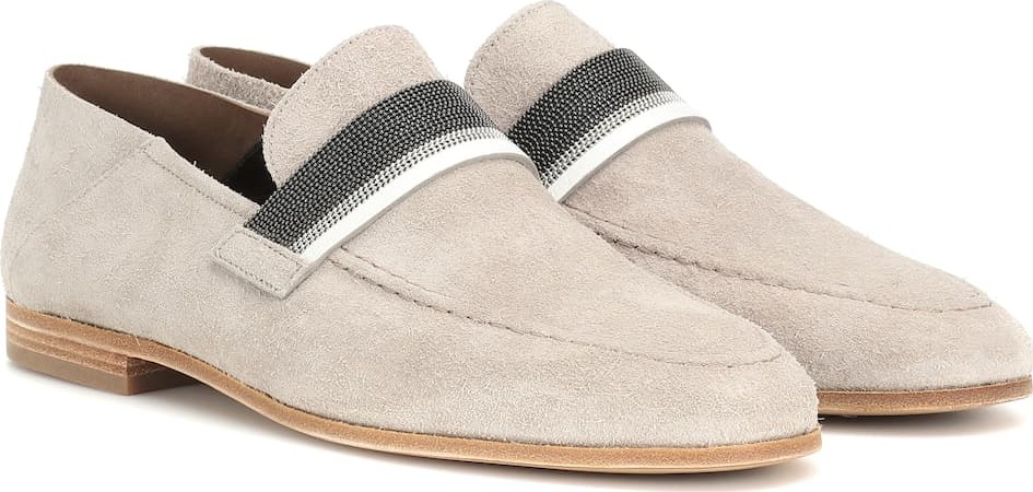Brunello Cucinelli Embellished suede loafers
