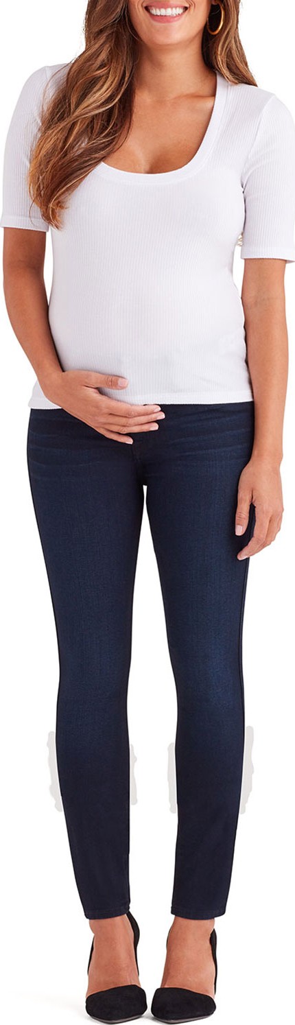 7 For All Mankind Ankle Skinny Maternity Jeans w/ Faux Pockets
