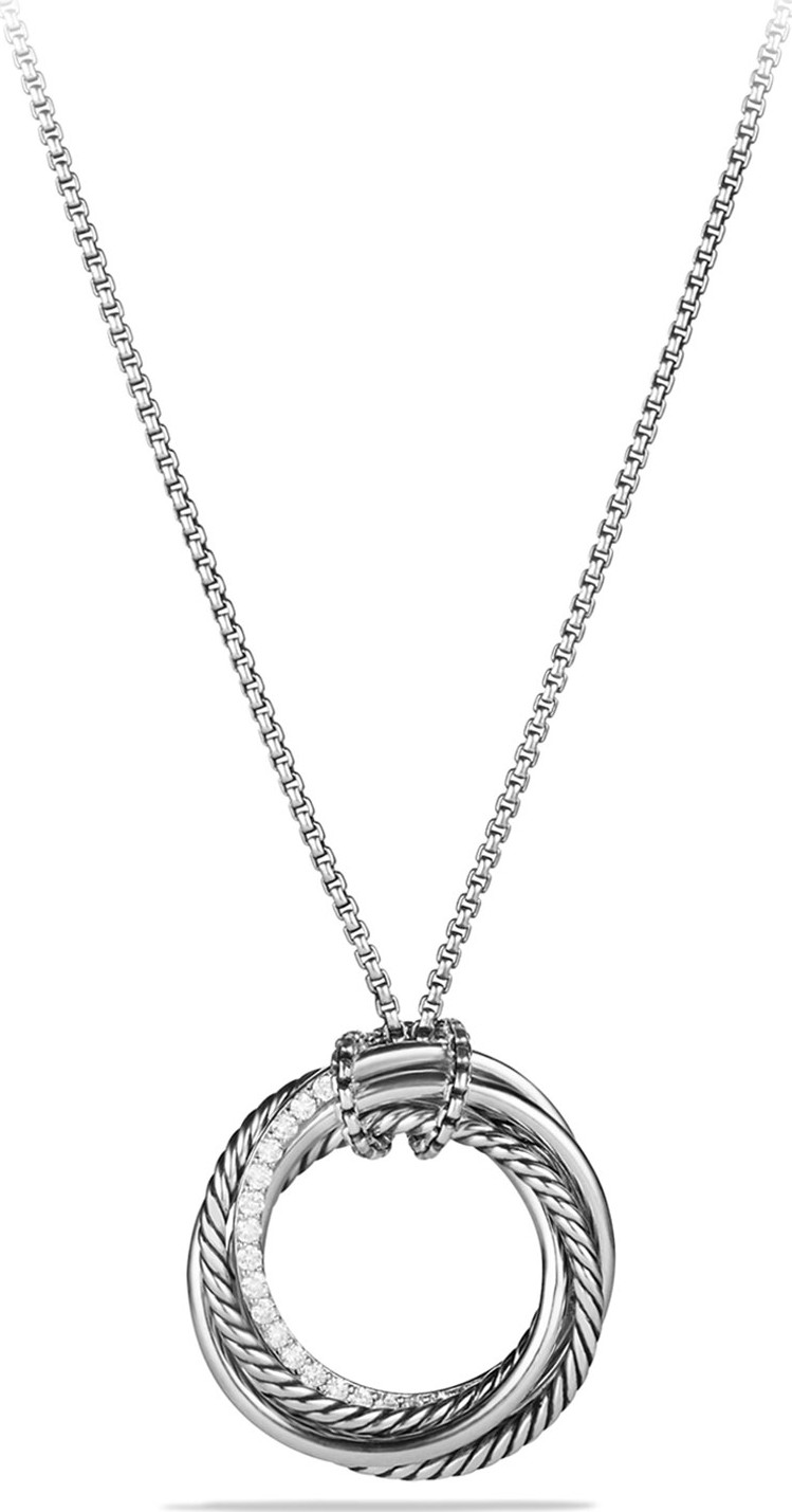 David Yurman Crossover Pendant Necklace with Diamonds
