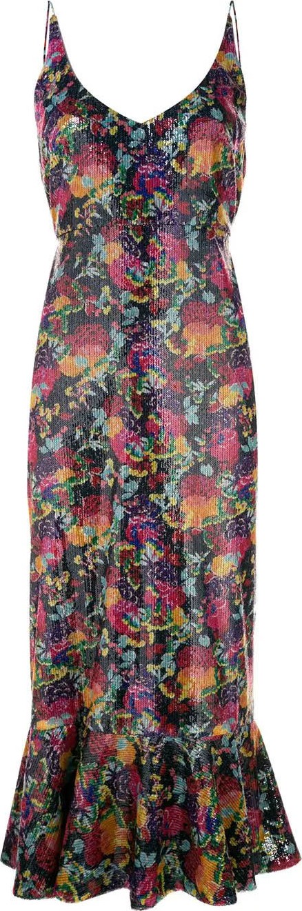 Saloni floral midi dress