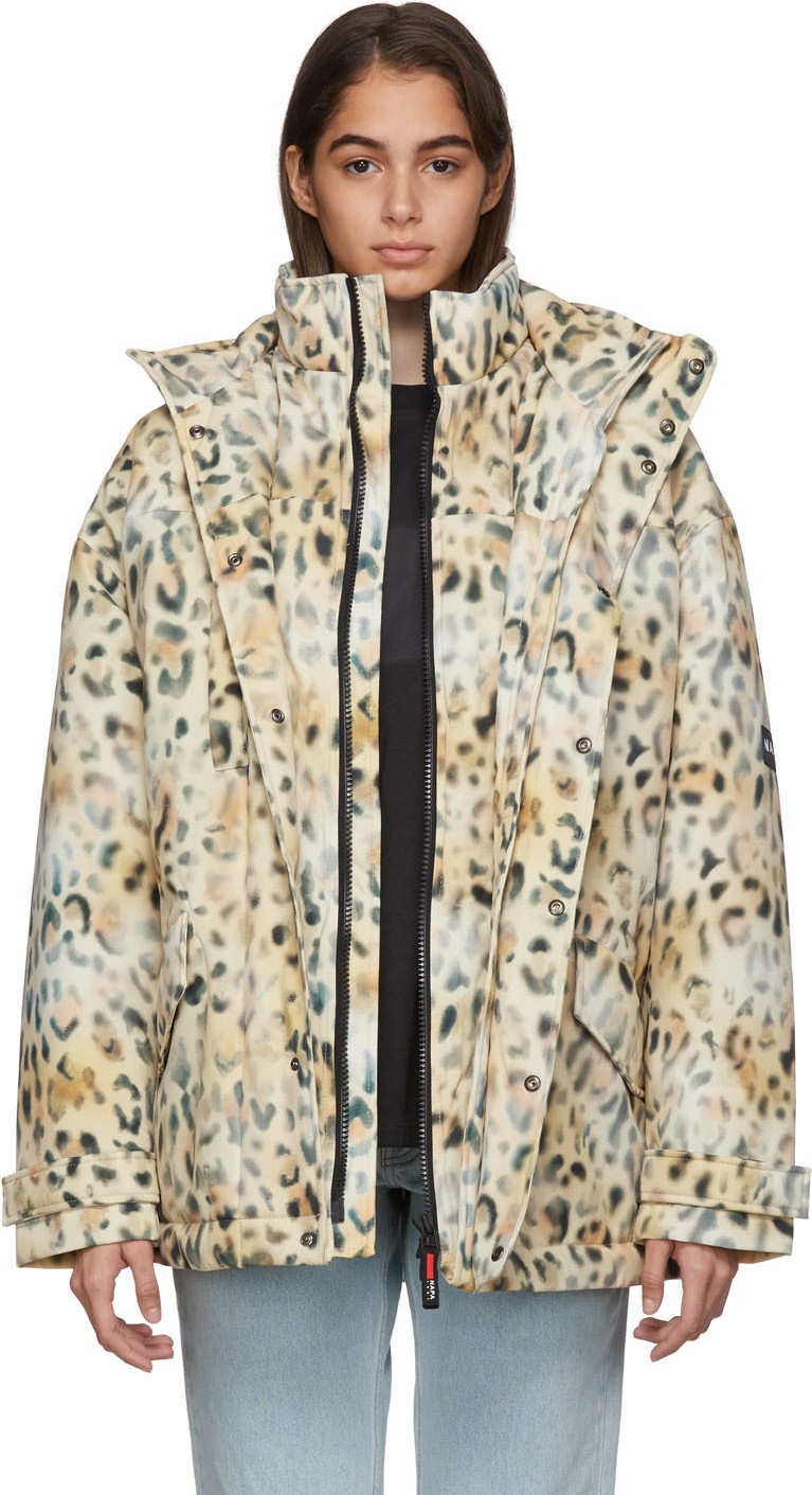 NAPA by Martine Rose Tan A-Jag Leopard Jacket