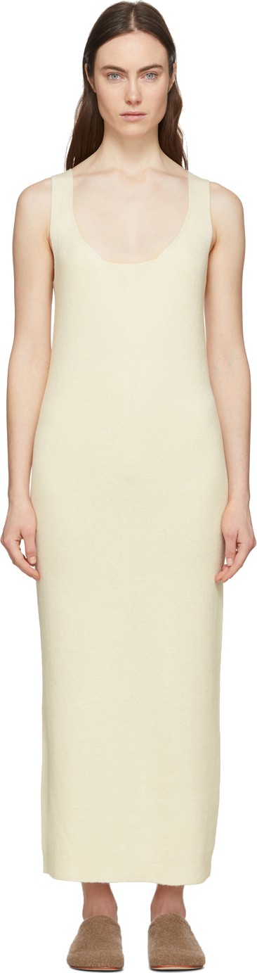 Lauren Manoogian Off-White Alpaca Fully Fashioned Dress