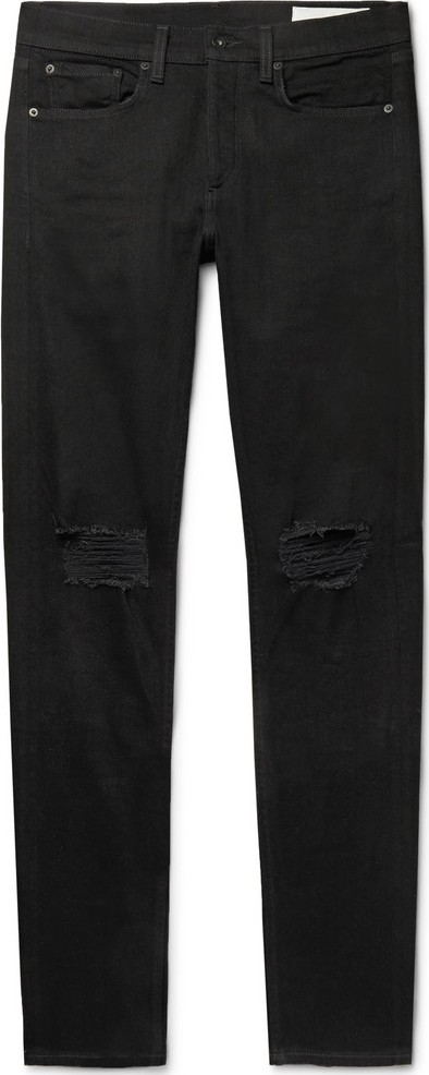 Rag & Bone Fit 1 Skinny-Fit Distressed Stretch-Denim Jeans