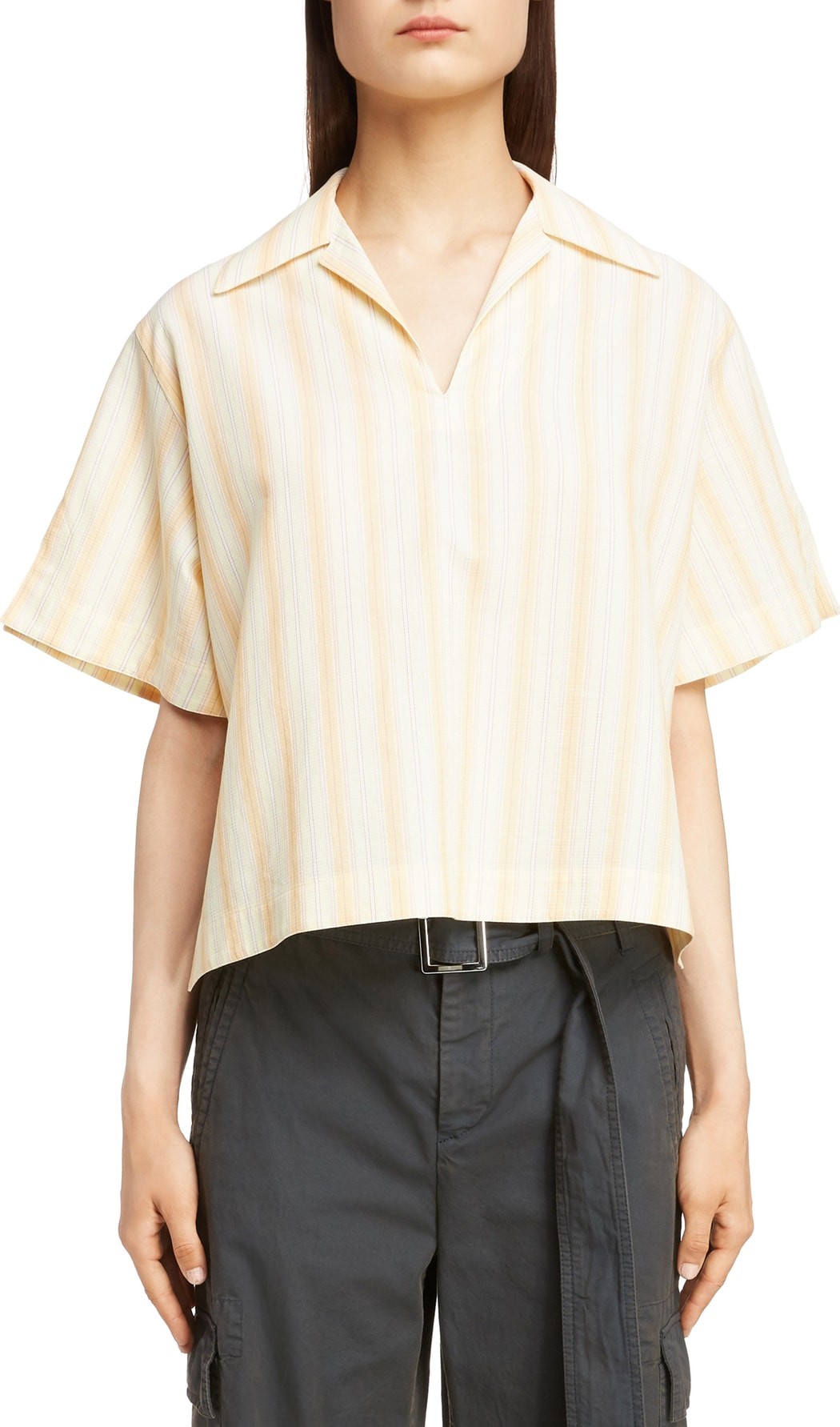 Acne Studios Sasha Stripe Waffle Blouse