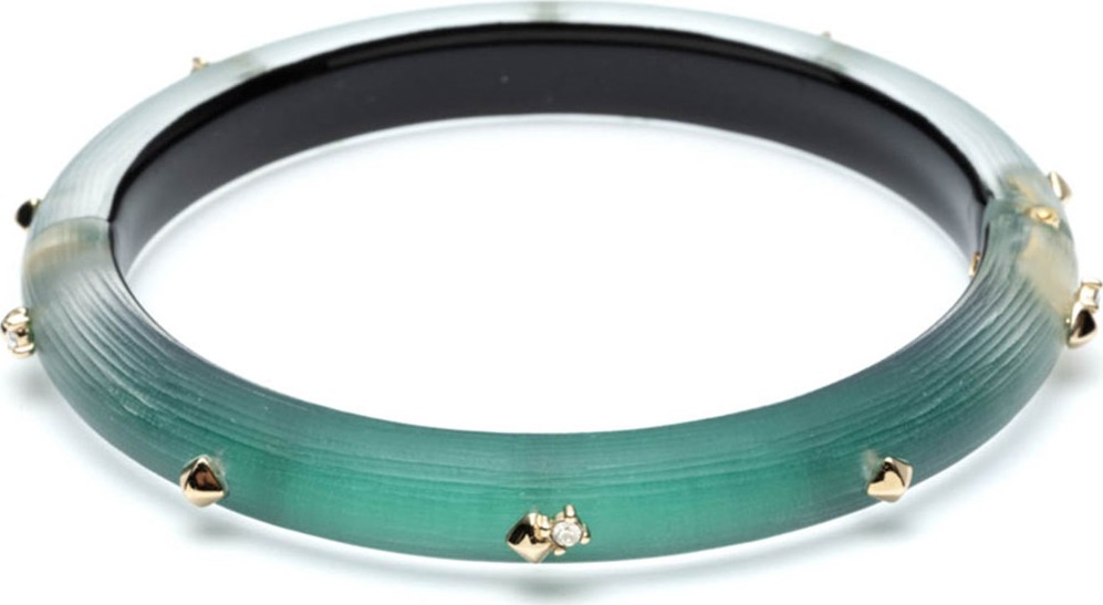 Alexis Bittar Studded Hinge Bracelet, Green