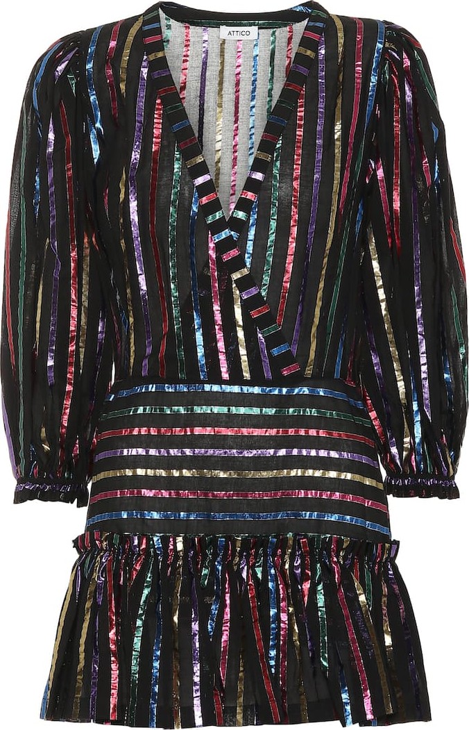 Attico Striped jacquard minidress