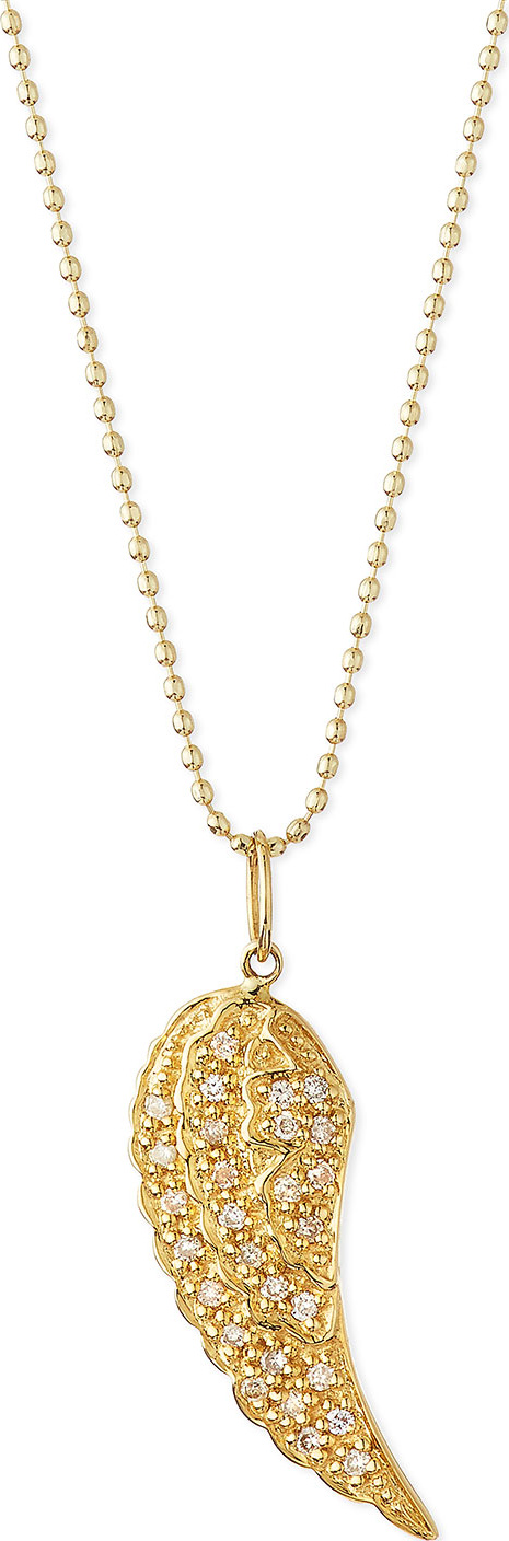 Sydney Evan 14k Gold Diamond Wing Pendant Necklace