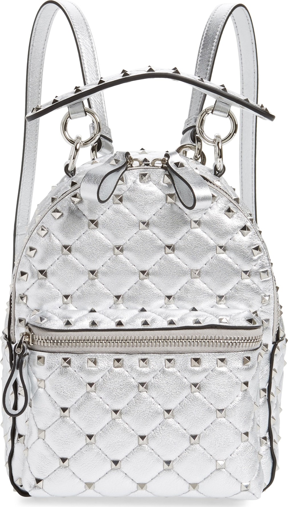 Valentino Mini Rockstud Metallic Leather Backpack
