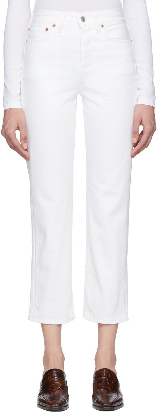 Acne Studios White Blå Konst Mece Jeans