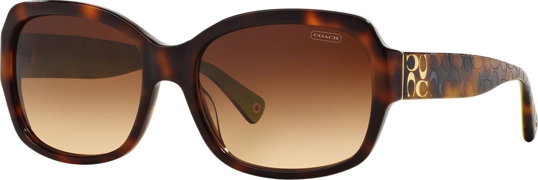 COACH Square Acetate Sunglasses w/ Logo Imprint Arms