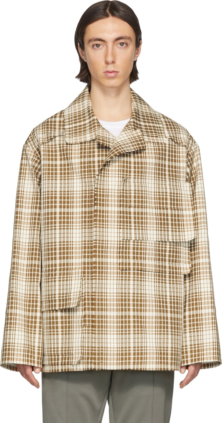 Maison Margiela SSENSE Exclusive Brown Table Cloth Jacket