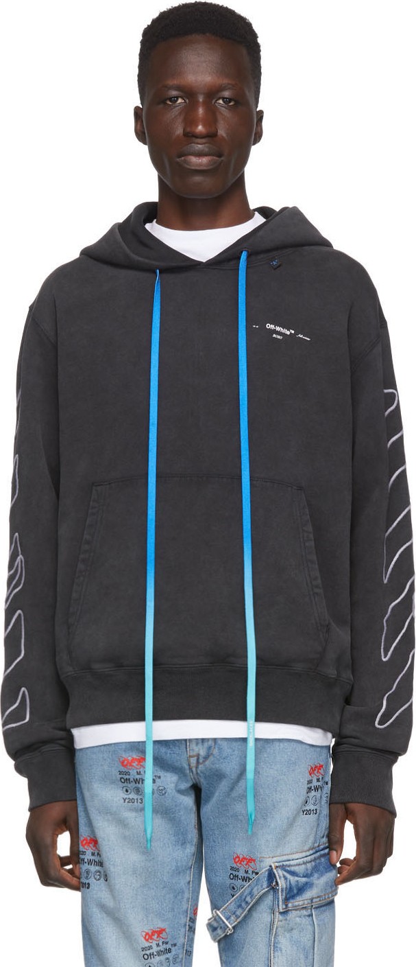 Off White Black Abstract Arrows Hoodie