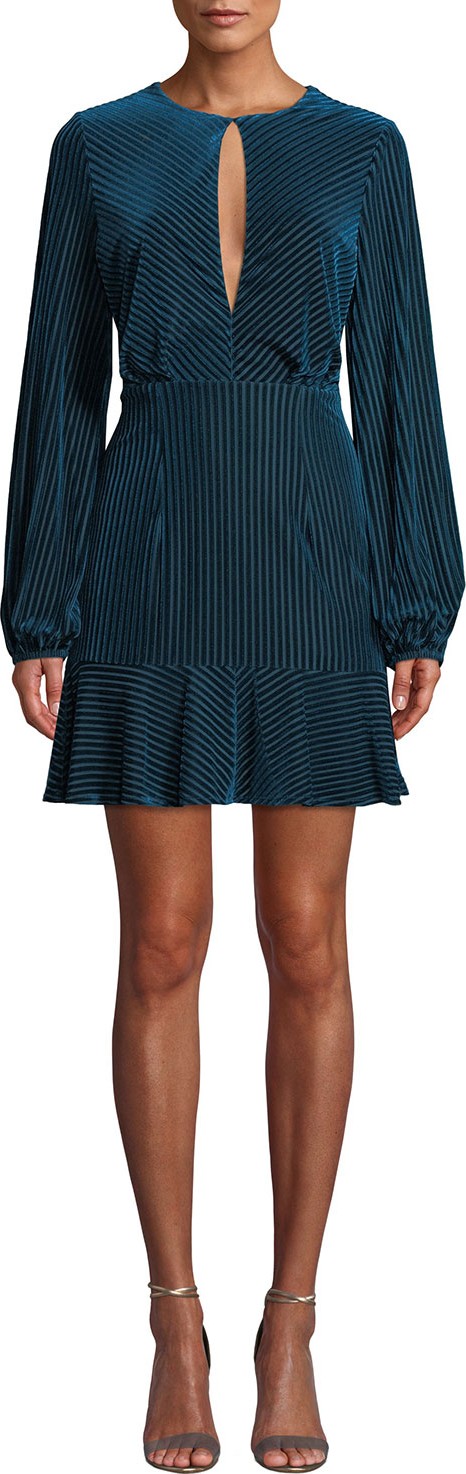 Ryse Holly Velvet Long-Sleeve Keyhole Dress