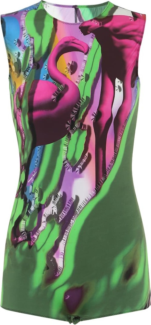 Maison Margiela Printed stretch-jersey bodysuit