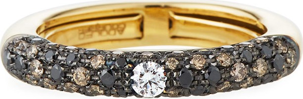 Adolfo Courrier Jungle 18k Yellow Gold Ring w/ Dark Diamonds
