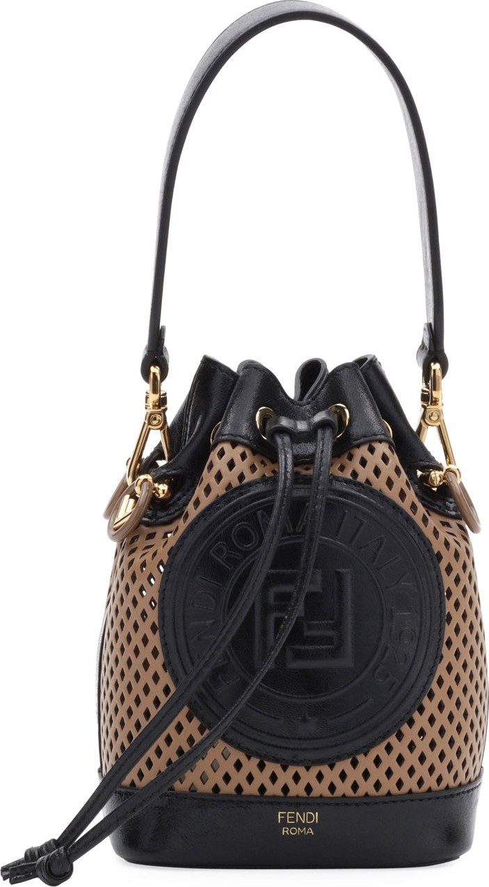 Fendi Mon Tresor Perforated Leather Bucket Bag