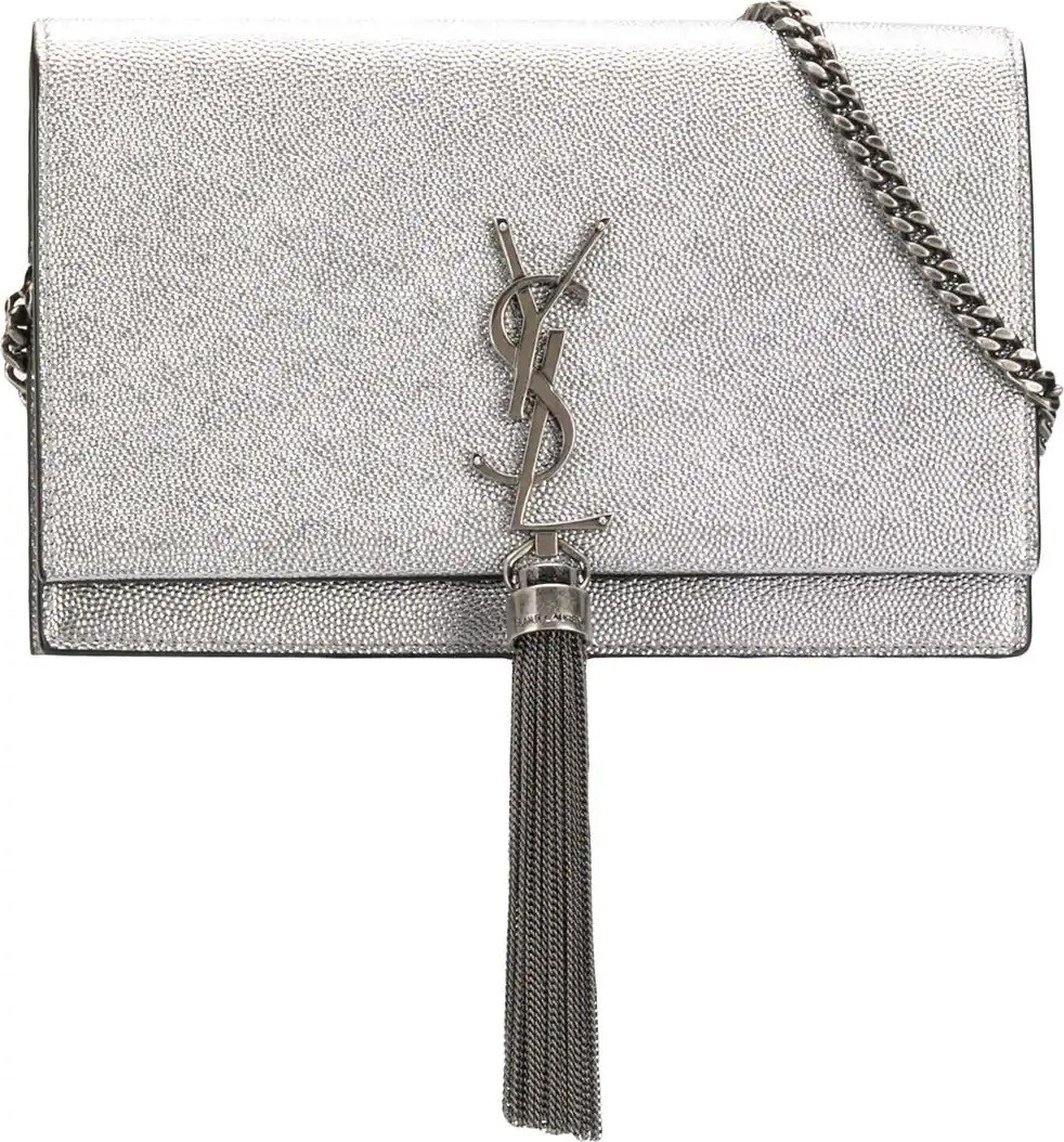 Saint Laurent Silver Kate chain wallet