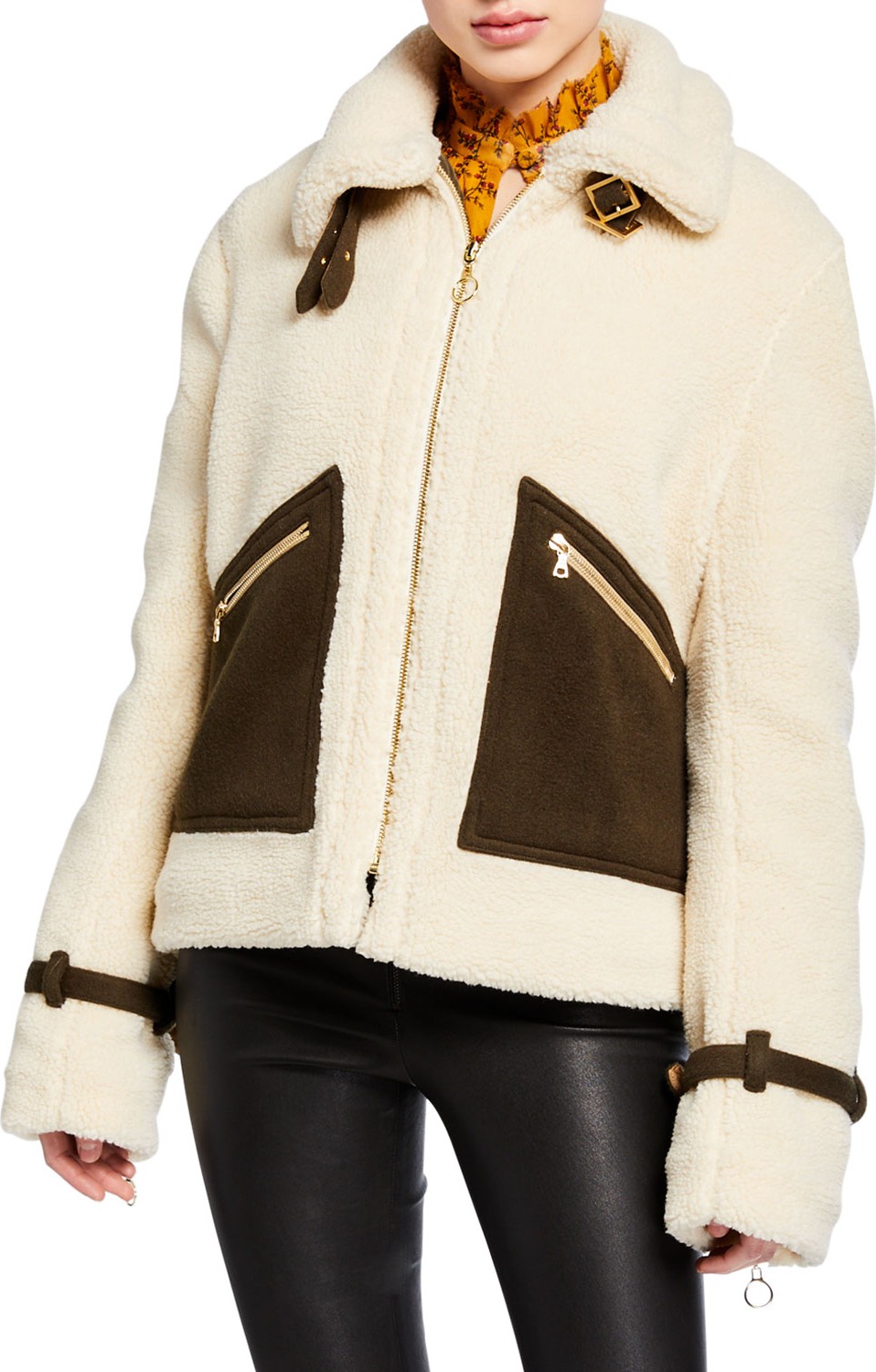 Jonathan Simkhai Zip-Front Sherpa Jacket Jonathan Simkhai Zip-Front Sherpa Jacket