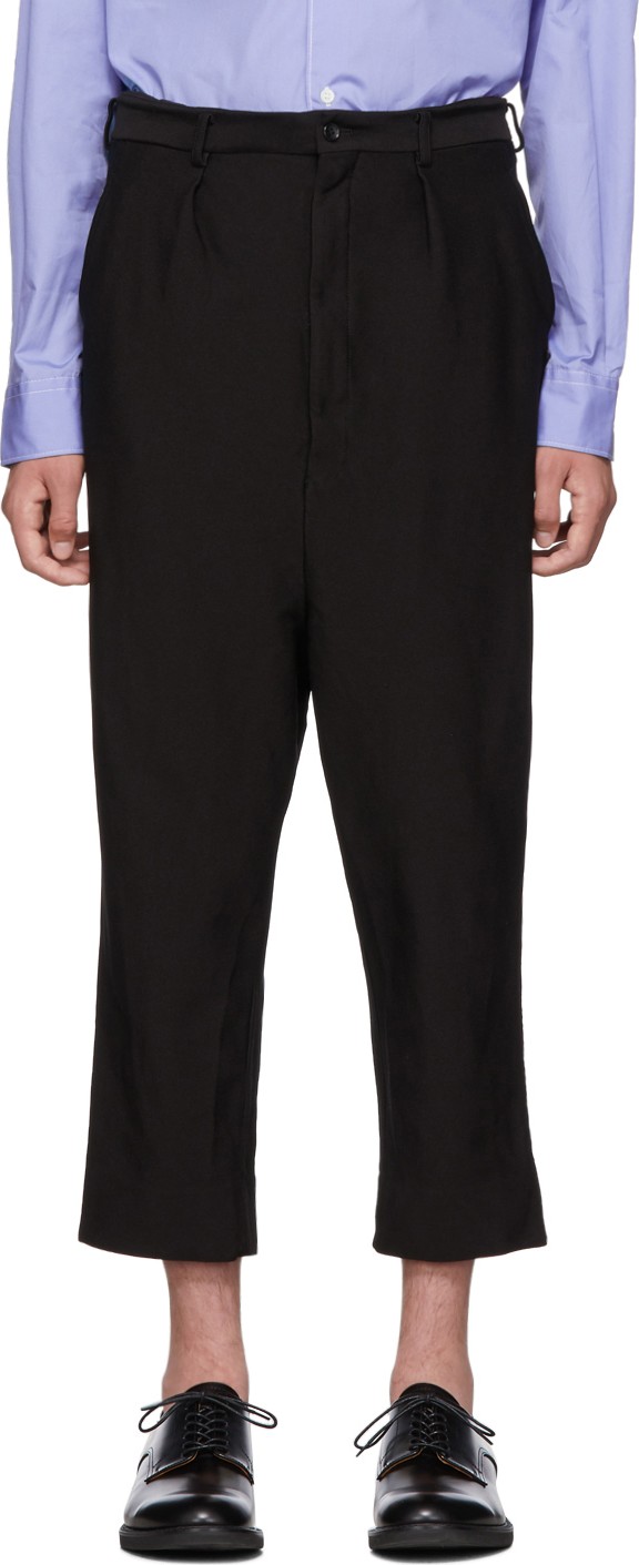 Comme des Garçons Homme Black Twill Dyed Trousers