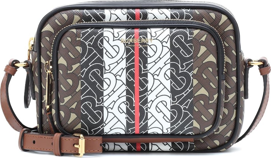 Burberry London England Monogram Stripe coated canvas shoulder bag