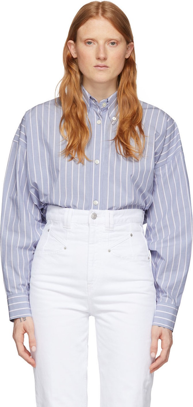 Isabel Marant Blue Silk Macao Shirt