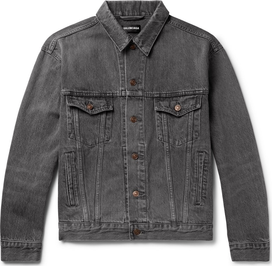 Balenciaga Logo-Print Denim Jacket