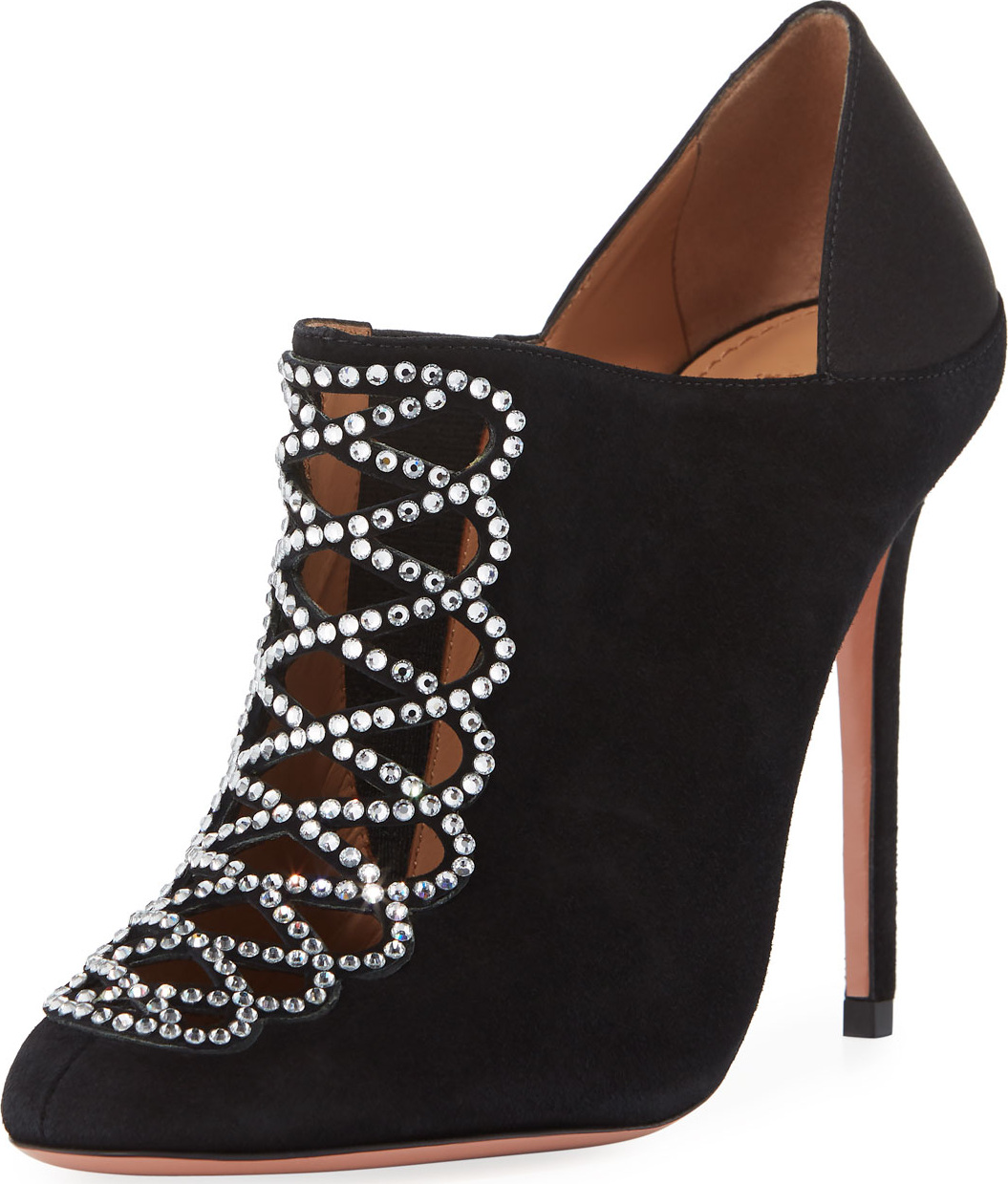 Aquazzura Amour Embellished Suede Pump