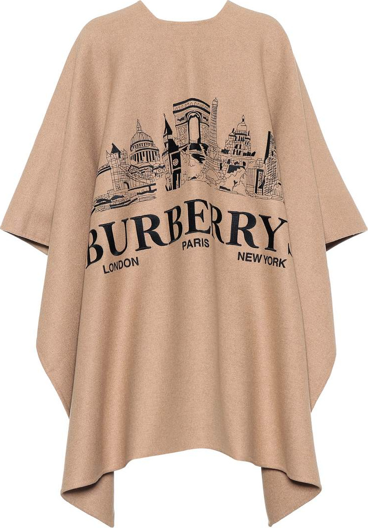 Burberry London England Skyline cashmere cape