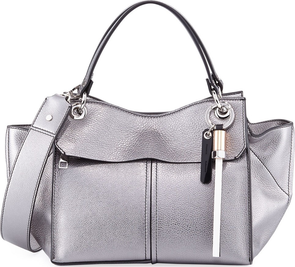 Proenza Schouler Curl Metallic Grain Leather Top-Handle Bag